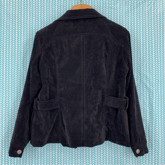 Click Collection Black Microsuede Zipper Closure Jacket, 12 - Picture 2 of 16